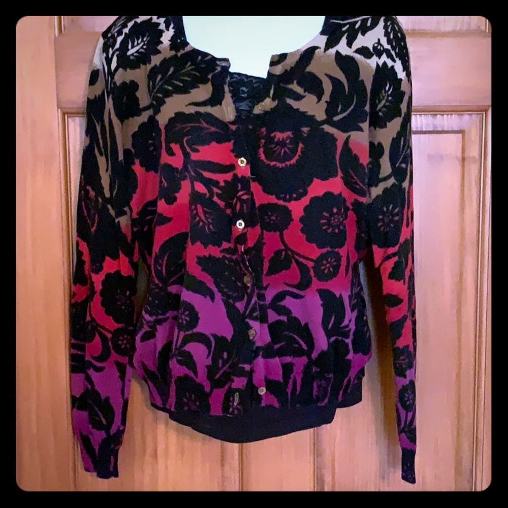 Multi-colored knit cardigan